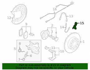 ABS sensor rear left VW Beetle 12-19