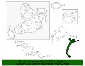 BMW X5 F15 14-18 3.0D Turbocharger Oil Supply Pipe