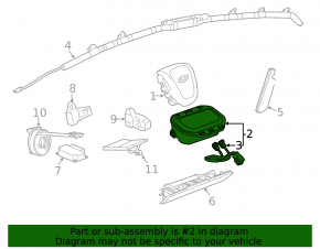 Airbag passenger in dashboard Chevrolet Volt 11-15 chip broken
