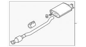 Exhaust line middle part Kia Sorento 19-20 3.3 AWD