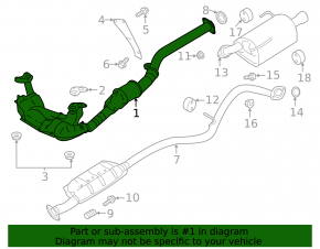 Exhaust manifold with catalytic converters Subaru Outback 20-23
