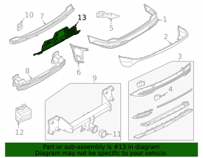 Rear bumper mount central Audi Q7 16- lower