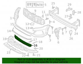 Lower grille of the front bumper Audi Q8 19-23 S-line