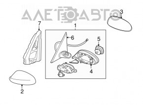 Left side mirror BMW 335i e92 07-09 coupe without element