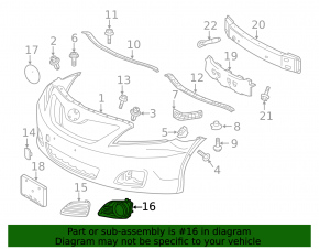 Front bumper grille left Toyota Camry v40 10-11 Japan built, under fog lights