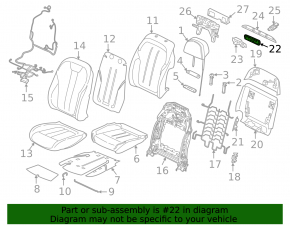 Black insert for the upper driver's seat trim for the BMW X7 G07 19-26