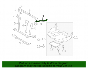 TV bracket, left eyelash, Subaru B10 Tribeca