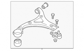 Lower control arm, front right, Hyundai Sonata 14-14