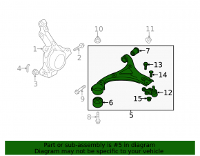 Lower control arm, front right, Hyundai Sonata 14-14