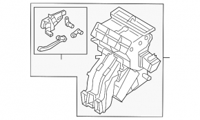 The bare heater housing of the Audi Q3 83A 19-25 air conditioner