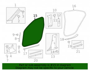 Front right door seal for Lexus ES300h ES350 13-18