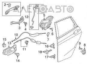 Door hinge lower rear right Honda CRV 12-16