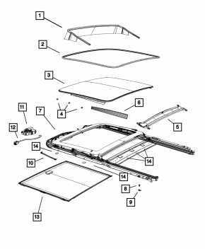 Jeep Grand Cherokee WK2 11-21 Sunroof Glass