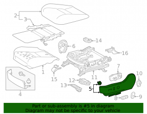 Driver's seat side trim, left, Lexus NX200t NX300h 15-21, black