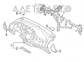 Torpedo front panel without AIRBAG Kia Forte 4d 14-14