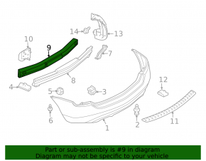Rear bumper reinforcement Nissan Murano z50 03-08