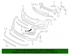 Front Bumper Lower Bracket Right Hyundai Santa FE Sport 13-18 USA