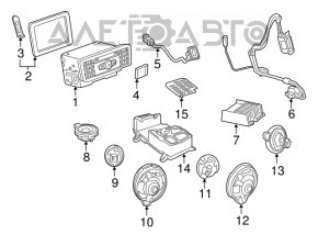 Speaker rear pillar left Mercedes GLA 14-20 Harman Kardon