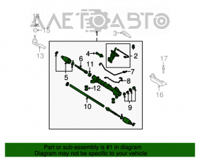 Mazda3 2.3 steering rack, 03-09, type 1