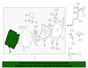 Rear seat backrest, 2nd row, left, Mazda CX-5 17 - gray leather, perforated, with belt, without headrest, for cleaning