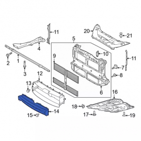 Lower radiator duct Ford Escape MK4 20- type 2 broken mount