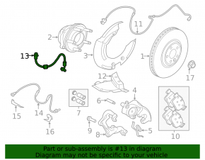 Front left brake hose for Jaguar F-Pace 17-25