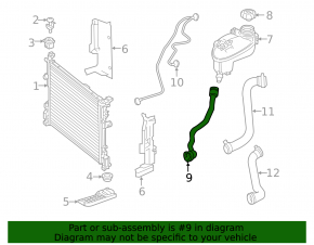 Cooling pipe for Mercedes GLA 14-20 reservoir