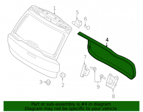 Rubber seal for tailgate Volvo XC90 16-23