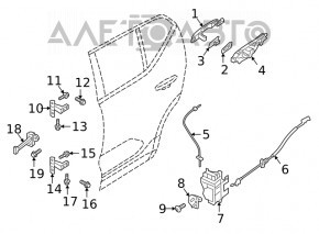 Door hinge lower rear right Volvo XC40 16-