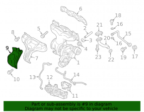 Exhaust manifold guard for Volvo XC60 22-25 B5
