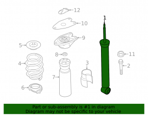 Shock absorber rear left Mini Cooper F56 3d 14-24