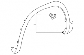 Front left fender arch trim for VW Atlas 21-23 in color