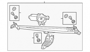 Windscreen wiper trapezoid with motor VW Atlas 18-24