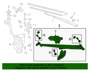 Windscreen wiper trapezoid with motor VW Atlas 18-24