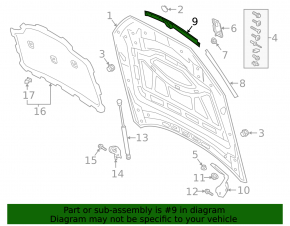 Front hood seal for Audi Q8 19-25