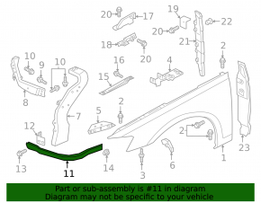 Left front bumper bracket for Audi A8 19-25 (metal)