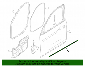 Door seal lower front left BMW X1 F48 16-22