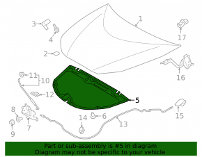 Toyota Prius 50 16-18 Hood Insulation