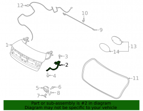 Trunk lid hinge left Hyundai Sonata 20-23