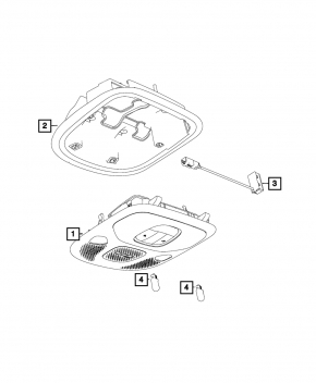 Front light Fiat 500X 16-21 under sunroof, grey