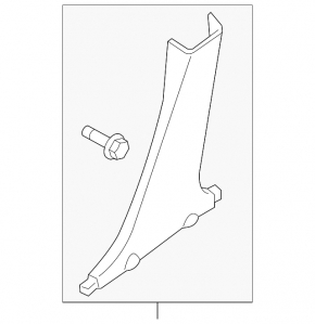 Center pillar trim lower right Nissan Sentra 13-19 black, scratch