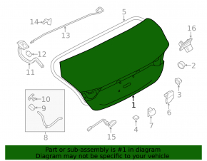 Trunk lid Nissan Maxima A36 16-23