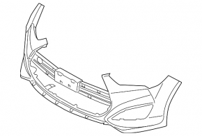 Front bumper bare Hyundai Veloster 13-17 for turbo