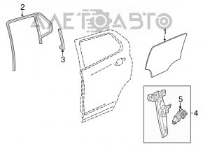 Door glass triangle with seal rear right Buick Encore 13-19