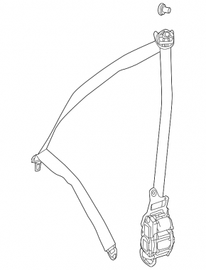 Driver's seat belt Mercedes C-class W205 15-18 black