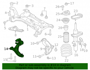 Lower front left arm Ford Focus mk3 11-18 iron R15