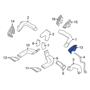 Air duct dashboard right Ford Focus mk3 15-18