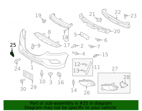 Front bumper tow hook cap left Mazda CX-9 07-15