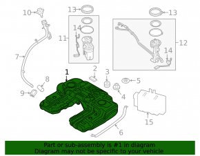 Fuel tank BMW X5 F15 14-18 N55, 4.4T