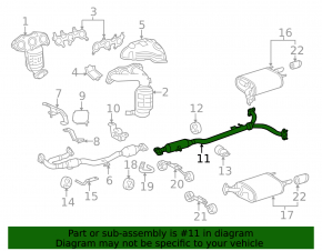 05-12 Toyota Avalon mid exhaust manifold